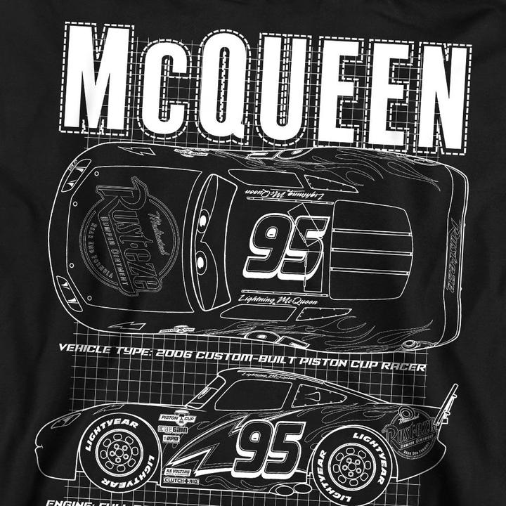 Actual product image Cars Unisex Adult Lightning McQueen Outline Sweatshirt (S)