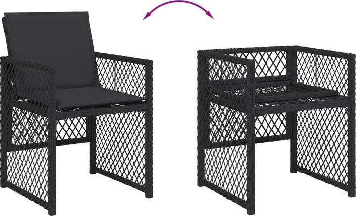 Produktbild VidaXL Gartenmöbel Essgruppe Gartengarnitur Sitzgruppe 17tlg Schwarz Poly Rattan (330 cm)