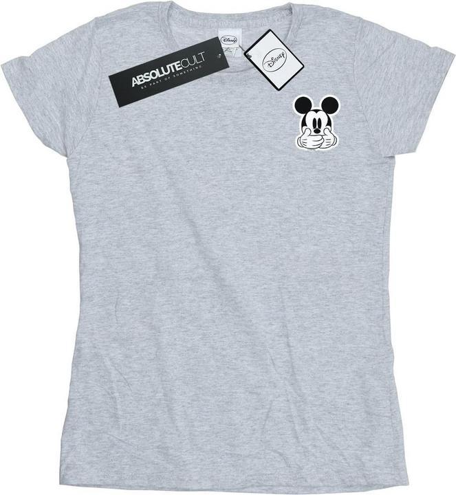 Actual product image Disney Womens/Ladies Mickey Mouse Dont Speak Breast Print Cotton T-Shirt (S)