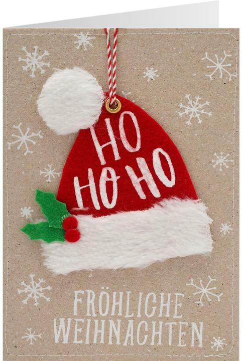 Produktbild Sheepworld Weihnachtskarte Filz Mütze 11 x 16 cm (1 Stk.)