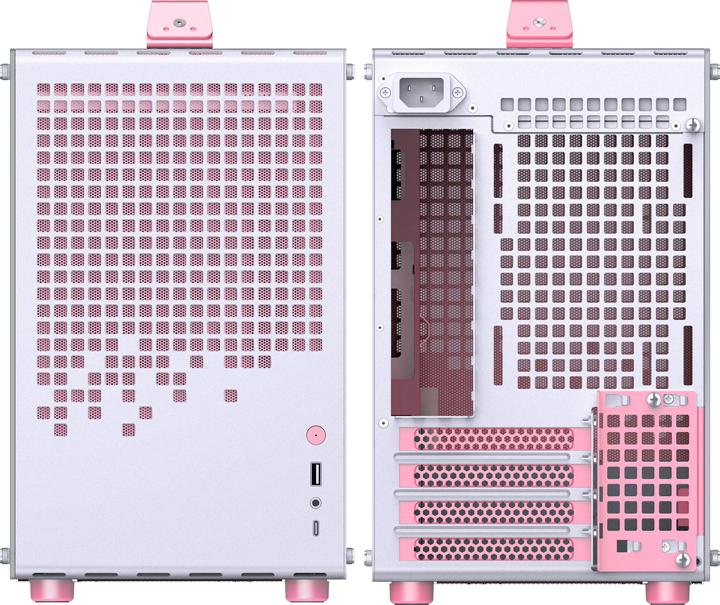 Actual product image Jonsplus MATX Handle Case Z20 - White-Pink (Mini-ITX, mATX)