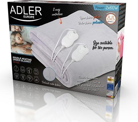 Actual product image Adler AD 7426 Electric blanket Electric bed warmer Fleece, Polyester (150 x 160 cm)