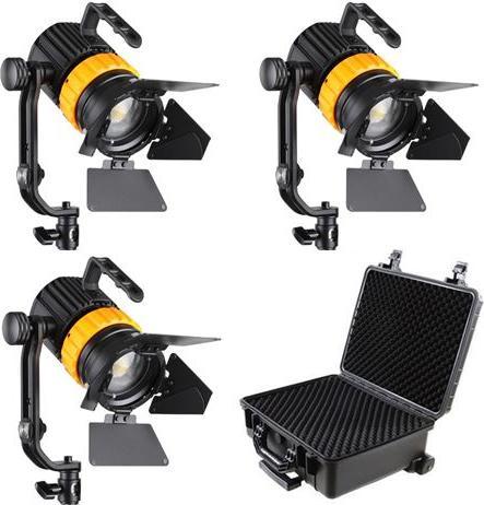 Actual product image Falcon Eyes Bi-Colour Mini LED Fresnel Set P-5AD-K3