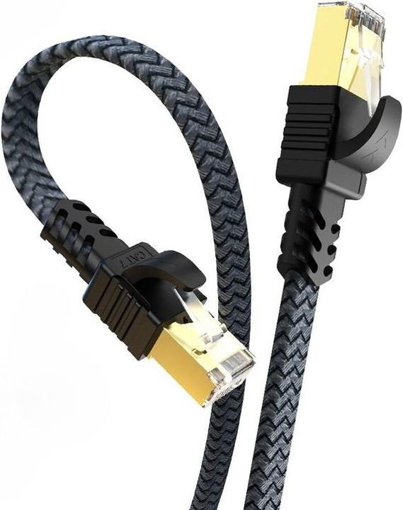 Image du produit Hermex Câble réseau Câble plat Ethernet LAN RJ45 cat. 7 plat 0,5m (U/UTP, CAT7, 0.50 m)
