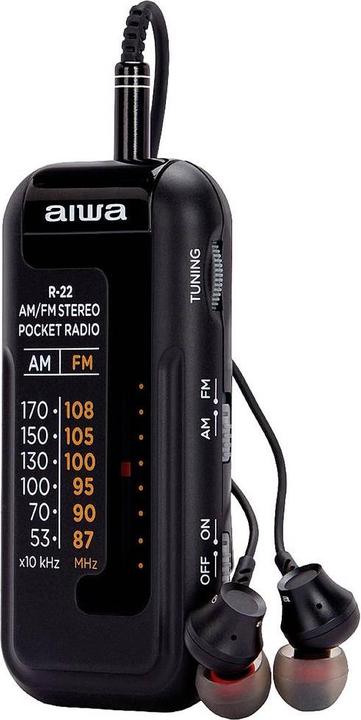 Actual product image Aiwa R-228K Pocket Radio AM FM Black (FM, AM)