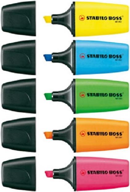 Image du produit STABILO Surligneur BOSS MINI (Orange, Bleu, Vert, Jaune, Pink, 5 mm, 5 x)