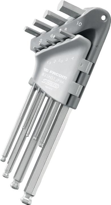 Actual product image Facom 9 piece L-shaped INOX set