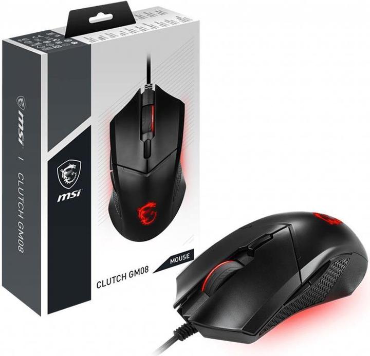 Actual product image MSI Clutch GM08 Computer Mouse USB Type A Optical 4200 DPI For both hands (Cable)
