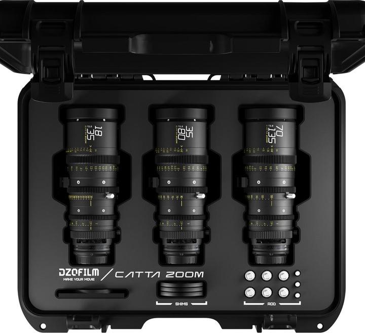 Actual product image Dzofilm Catta Zoom Bundles 18-35/35-80/70-135 T2.9-E Mount(Black) (C-mount, full size)