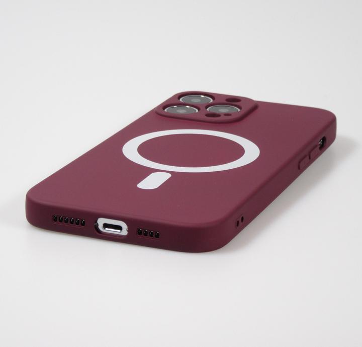 Produktbild PhoneLook Hülle Soft-Shell silikon cover mit MagSafe und Kameraschutz Bordeaux (Apple iPhone 13 Pro)