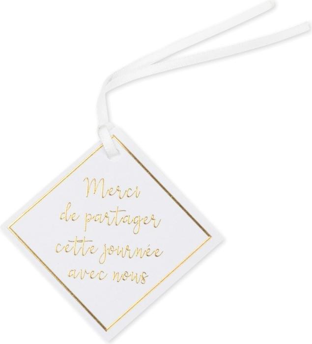 Produktbild Artifete Etiquettes - Merci de partager cette journée - Blanc (10pcs)