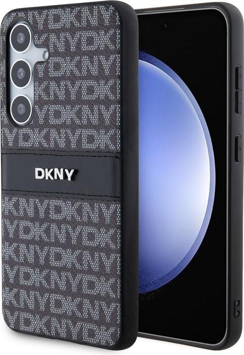 DKNY DKHCSPRTHSLK S921 czarny/black hardcase Leather Mono Stripe & Metal Logo (Samsung Galaxy S24)
