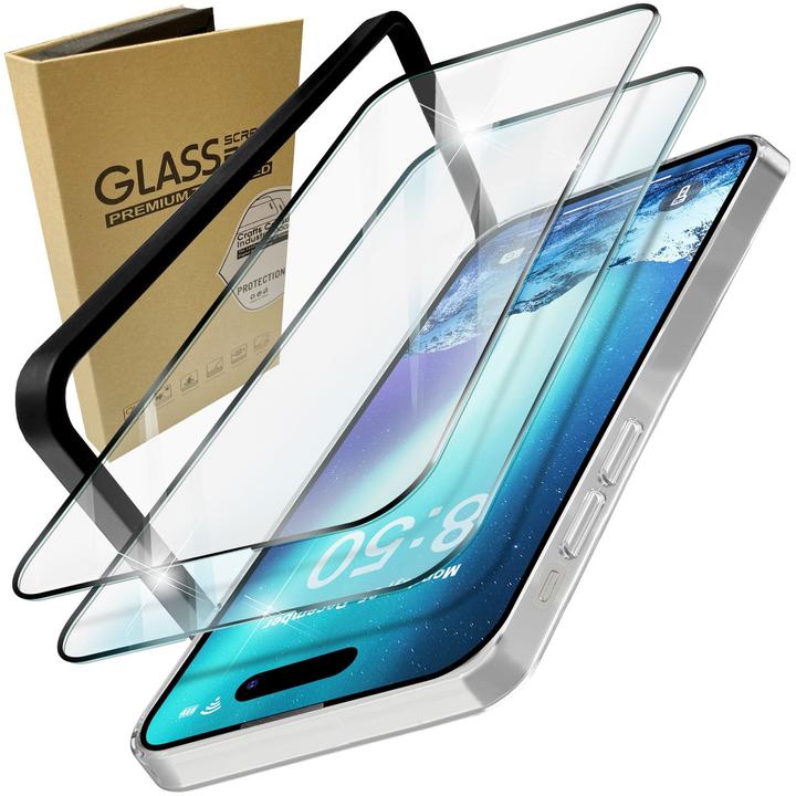 Immagine prodotto Nalia 2x vetro protettivo e 1x sagoma (2 Pezzo/i, Apple iPhone 15 Pro)