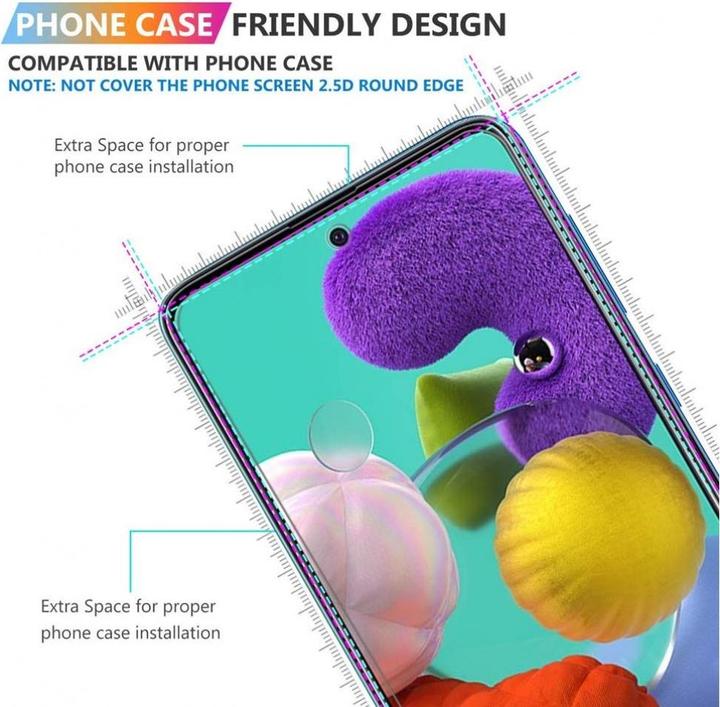 Produktbild Screenguard Samsung Galaxy A51 4G Panzerglas Schutzfolie Case Friendly Design (1 Stück, Samsung Galaxy A51)