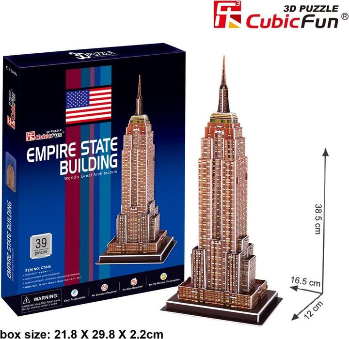 Actual product image Cubicfun Empire State Building 3D Puzzle Game (39 pieces)