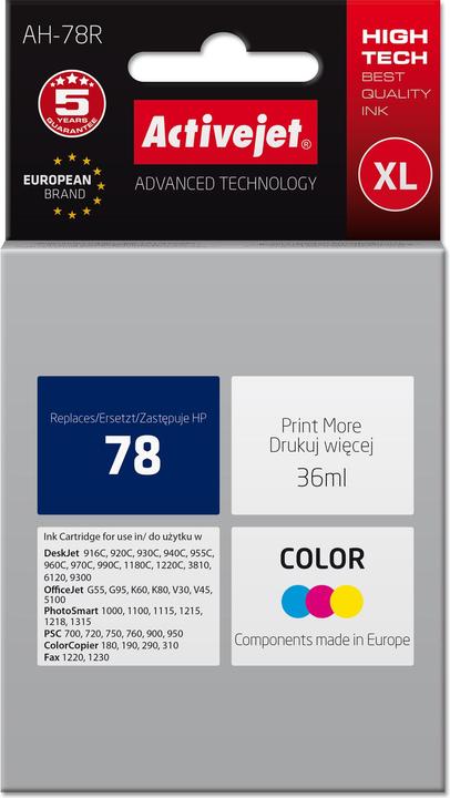 Image du produit Activejet AH-78R Cartouche d'encre (remplacement de HP 78 C6578D  prime  36 ml  colorant)