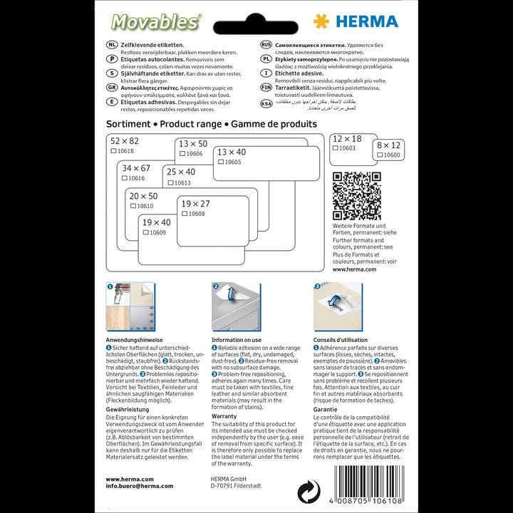 Actual product image Herma Removable multi-purpose labels