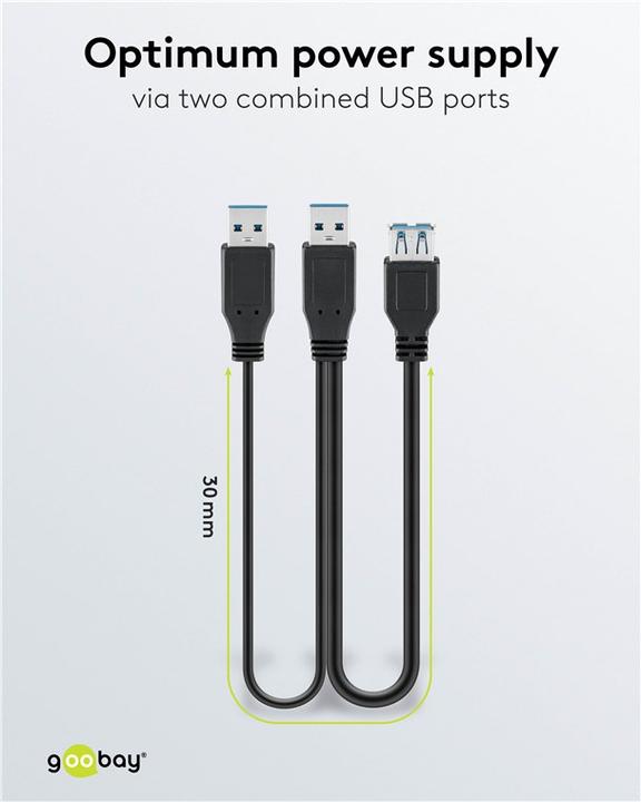 Actual product image Goobay USB / power cable (0.30 m, USB 3.0)