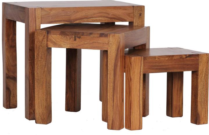 Produktbild FineBuy Couchtisch 3er Set Braun (45 x 35 x 50 cm)