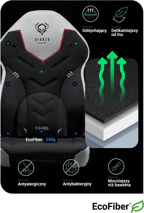 Immagine prodotto Diablo Sedia da gioco X-Gamer 2.0 Gaming Chair Normal Snow White, Bianco