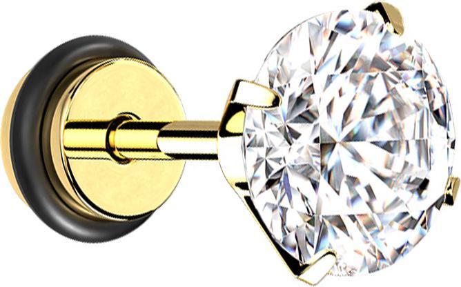 Immagine prodotto Star Piercing Finto tappo in cristallo placcato in oro e argento con O-ring (Acciaio chirurgico 316L)