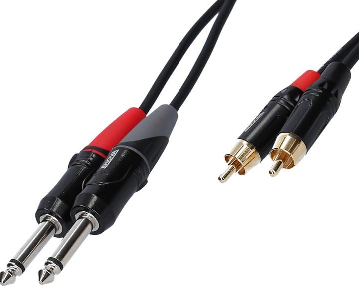 Image du produit Enova Câble jack/cinch 6.35mm RCA, rouge/noir, 3m (3 m)