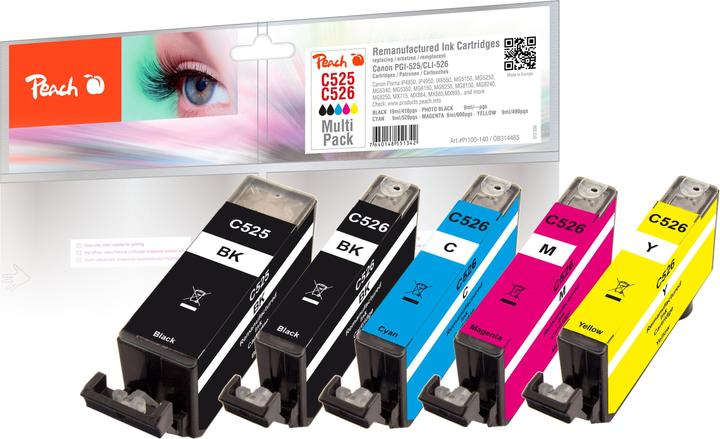 Immagine prodotto Peach PGI-525, CLI-526, 2x 1x Foto 1x 1x (M, FC, C, Y)
