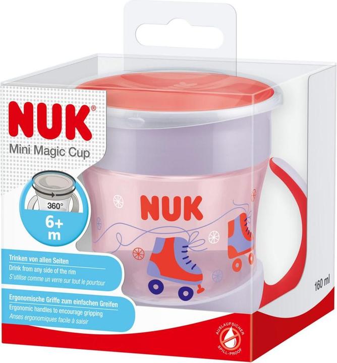 Produktbild NUK Mini Magic Cup, 160ml, einzigartiger Trinkrand, abdichtende Silikonscheibe, ab 6 Monaten, Rot