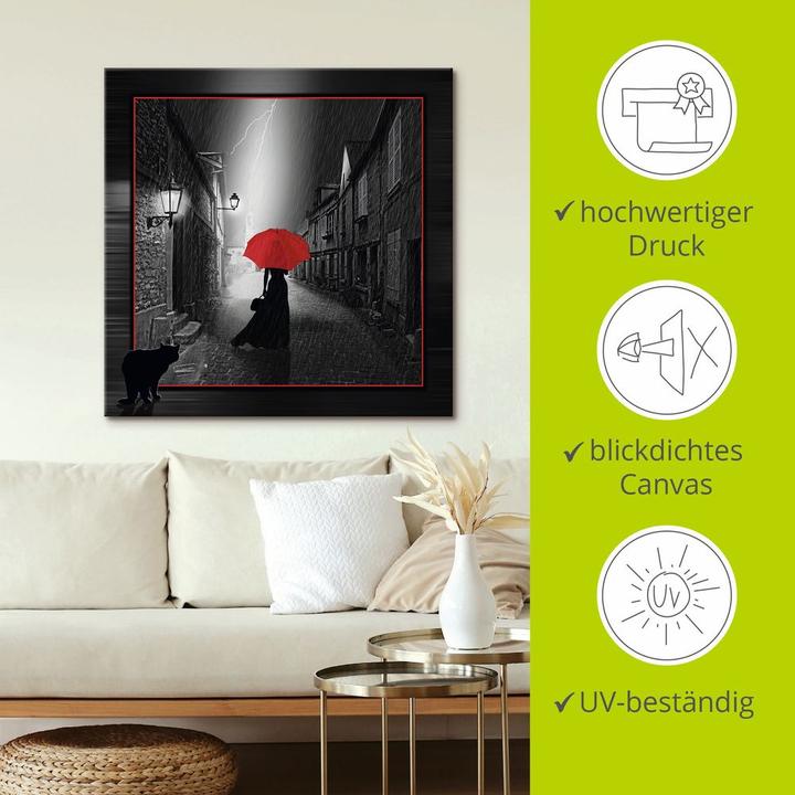 Immagine prodotto Artland La donna con l'ombrello rosso 2 T6FK (100 x 100 cm)
