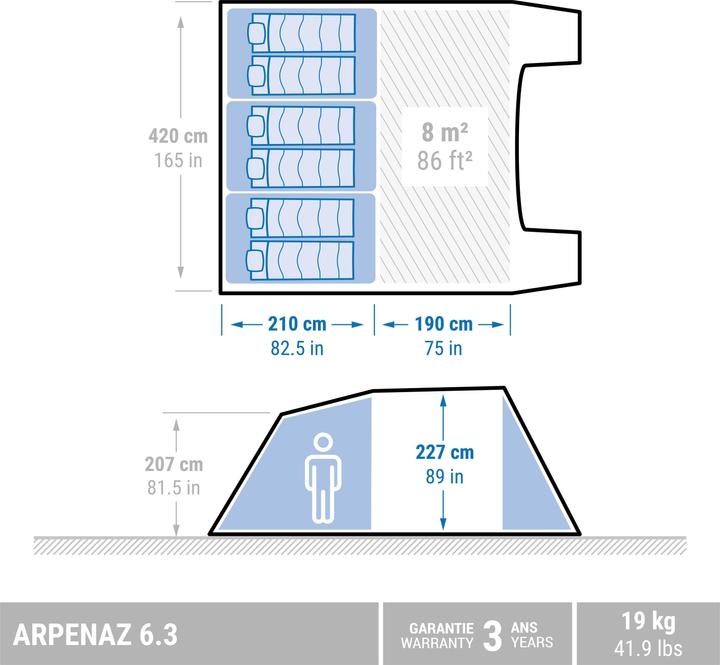 Image du produit Quechua ARPENAZ 6.3 (19.30 kg, 6 personnes)
