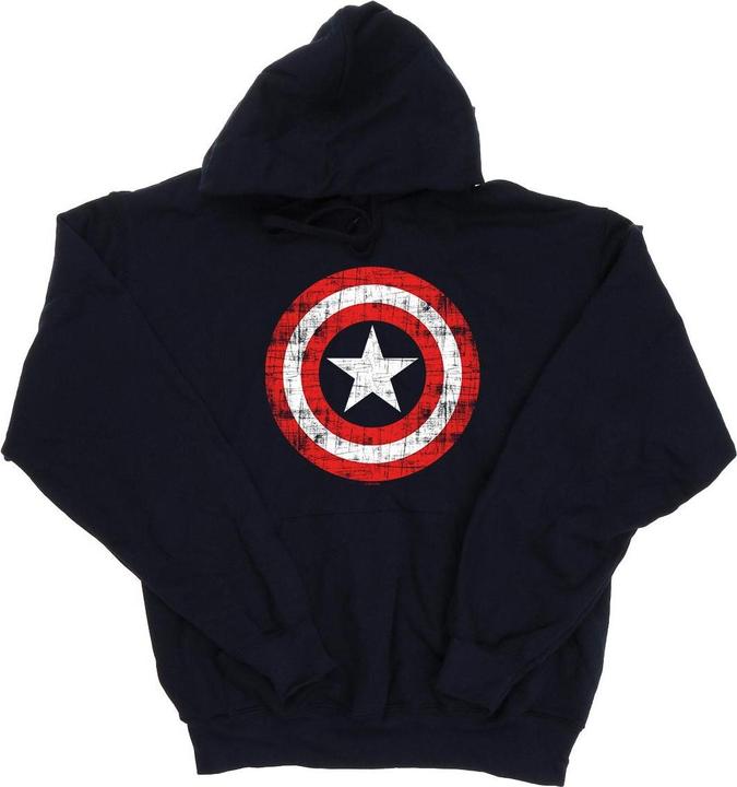 Avengers Captain America Scratched Shield Kapuzenpullover (S)