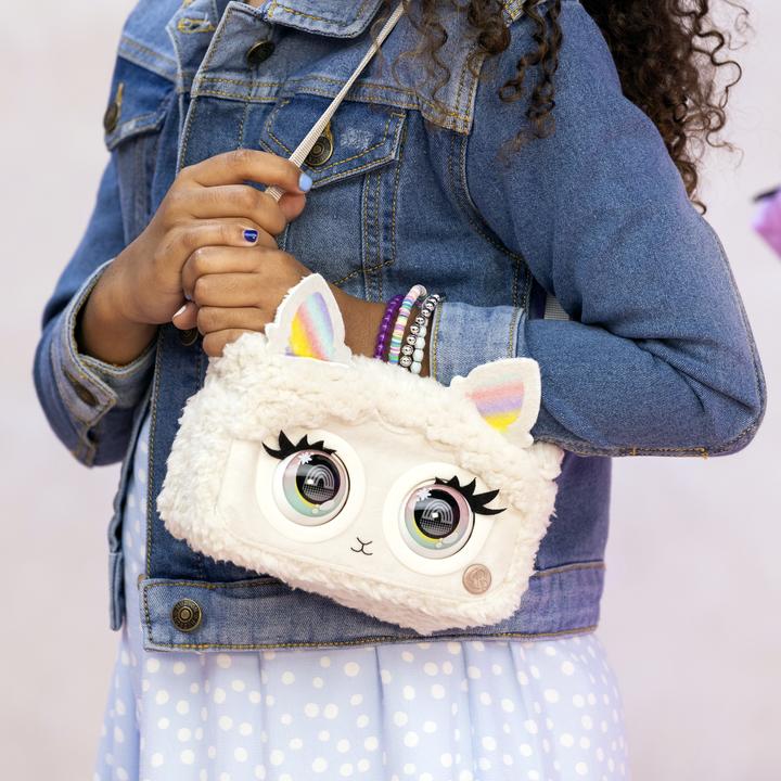 Produktbild Spin Master Purse Pets Flauschi Lama Tasche - mit mehr als 30 interaktiven Geräuschen und Reaktionen (20 cm)