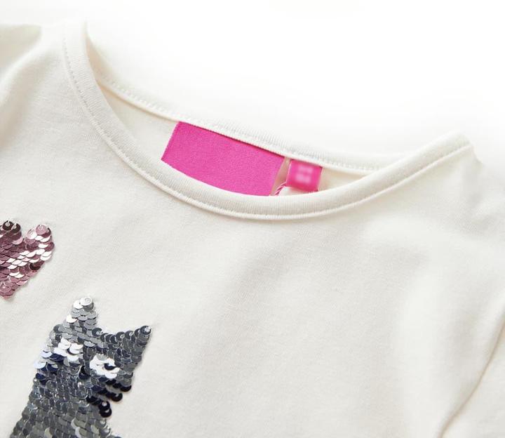 Actual product image VidaXL Children's long-sleeved shirt ecru 140,Material: 95 % cotton. 5 (140)