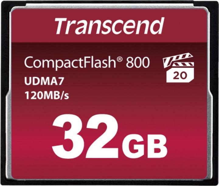 Actual product image Transcend Premium CompactFlash 32GB Card R120MB/s VGP 20 MLC (32 GB, CF)