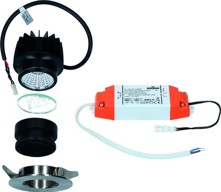 Image du produit Halemeier Set complet lampe encastrable LED Lugano optique acier (382 lm)