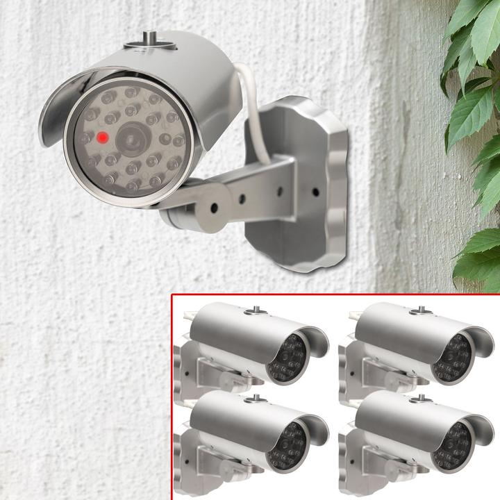 Actual product image Casativo Set of 4 dummy surveillance cameras, motion sensor & red flashing light, battery operation