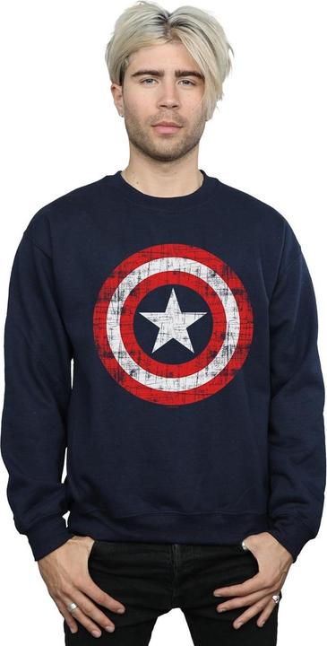 Produktbild Avengers Captain America Scratched Shield Sweatshirt (L)