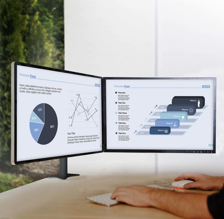 Image du produit edbak Support de table LCD pour 2x 19"-27" (Tables, 27")
