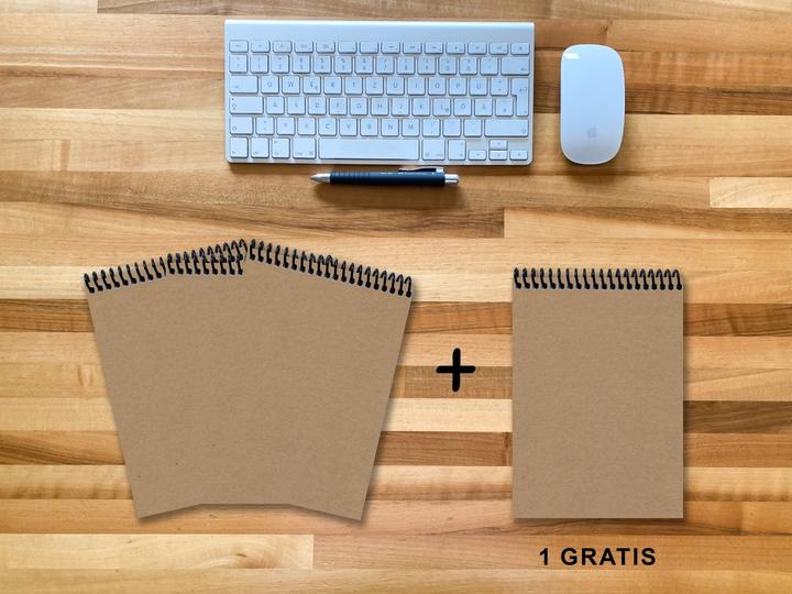 Produktbild A 5 Notizblock - Set, 3+1 gratis, Luxury 80 Seiten MUSKAT Designerecycling, punktiert 20x20mm (A5, Speziallineatur)