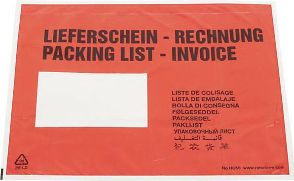 Actual product image kaiserkraft Recycled document bags, Packing list / Invoice imprint, pack of 1000, LxW 240 x (C5)