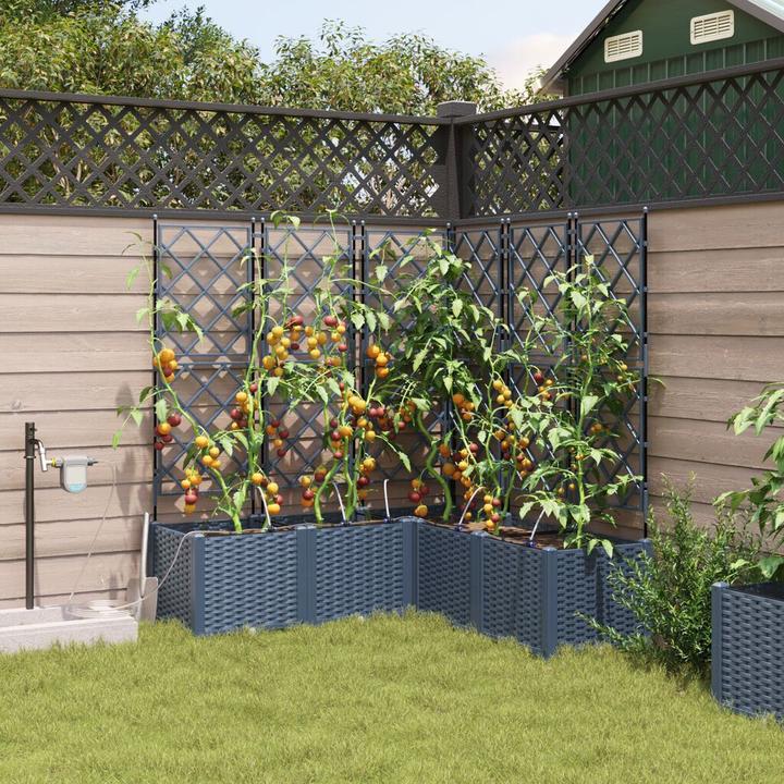 Produktbild VidaXL Gartenpflanzer mit Bewässerungssystem 5 Stück Grau