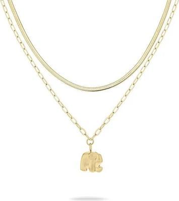 Tamaris Elegant Set Of Gold-Plated Necklaces Little Elephant (Edelstahl)