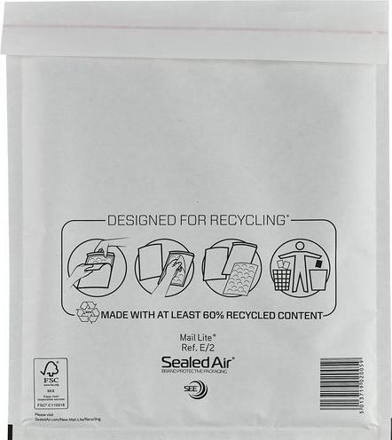 Actual product image Sealed Air Bubble envelopes E/2 without window White (100 x)