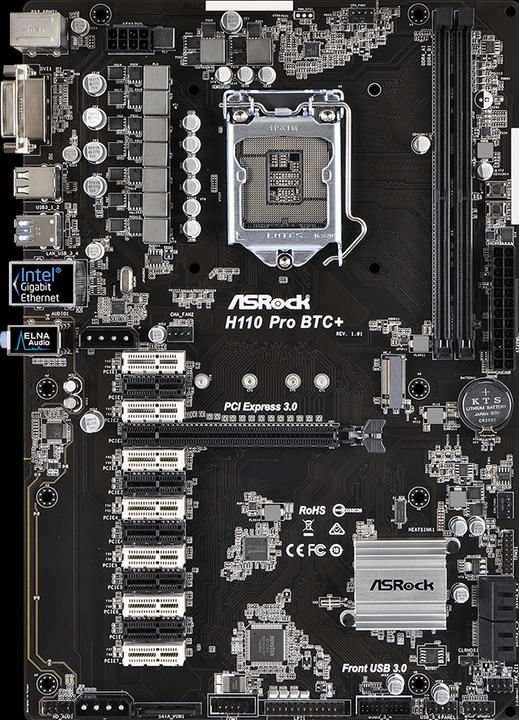 Produktbild AsRock H110 Pro Btc+ (LGA 1151, Intel H110, ATX)