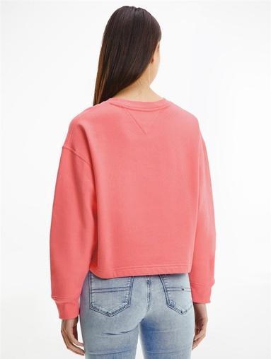Produktbild Tommy Hilfiger Tommy Jeans Langarm Sweatshirt Rundhals Logo-Stick rosa Grösse S (S)