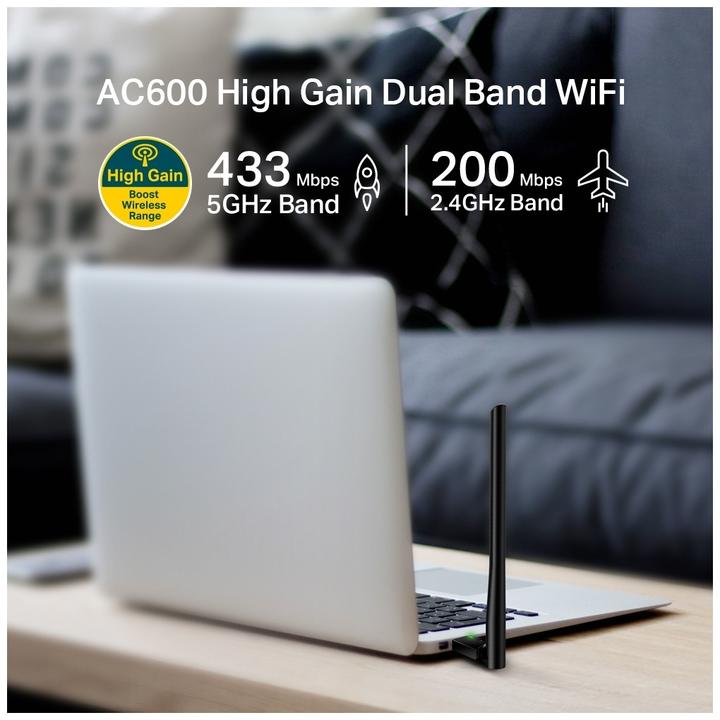 Immagine prodotto TP-Link AC600 AD ALTO GUADAGNO WI-FI USB. (USB 2.0)