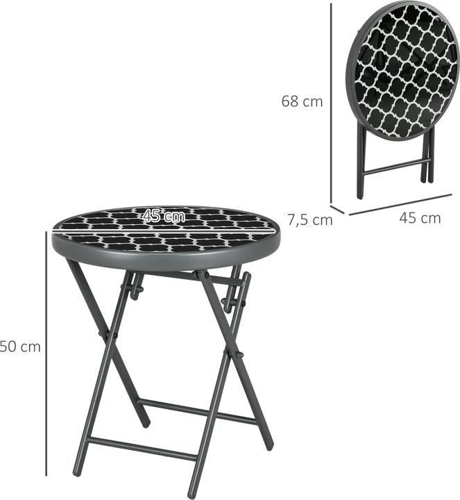 Actual product image Outsunny Round side table with folding function