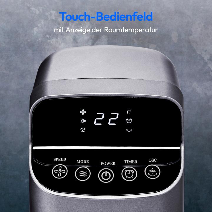 Produktbild Medion TURMVENTILATOR MD10809 5 Geschwindigkeitsstufen, 45 Watt Leistung, Touch-Bedienfeld, LED Display, in (50 dB)