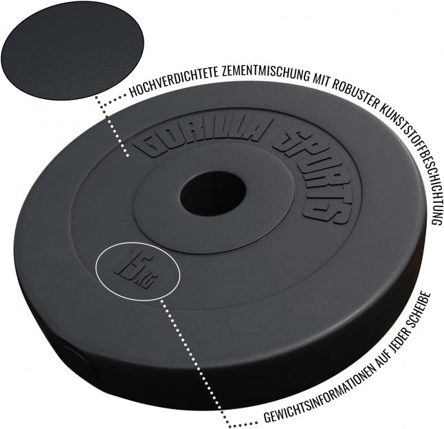Produktbild Gorilla Sports Hantelscheibe Olympia 50/51mm (1 x 15 kg)