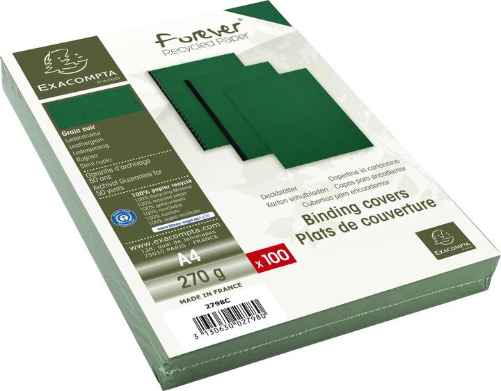 Actual product image Exacompta Envelope cover 2798C leather structure A4, 270 g/m2, grn, pk. 100 pcs.
